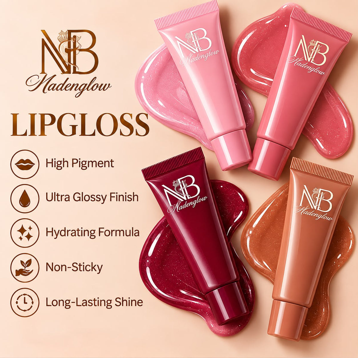 Nadenglow High-Shine Lip Gloss Set